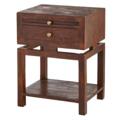 Found & Fable Maddison Chestnut Wood Side Table With Drawer 11 Found & Fable Maddison Chestnut Wood Side Table With Drawer -Accent Furniture Shop found fable maddison chestnut wood side table with drawer 2