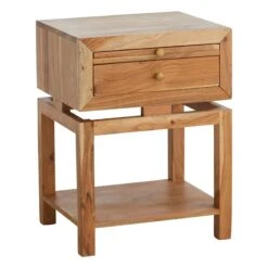 Found & Fable Maddison Natural Wood Side Table With Drawer