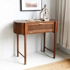 Found & Fable Reston Round Corner Wooden Console Table -Accent Furniture Shop found fable reston round corner wooden console table 6