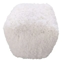 Found & Fable Sammy Shag Pouf, Ivory