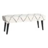 Found & Fable Zuri Cream & Black Tufted Bench -Accent Furniture Shop found fable zuri cream black tufted bench