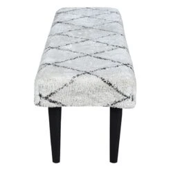 Found & Fable Zuri Cream & Black Tufted Bench 16 Found & Fable Zuri Cream & Black Tufted Bench -Accent Furniture Shop found fable zuri cream black tufted bench 3