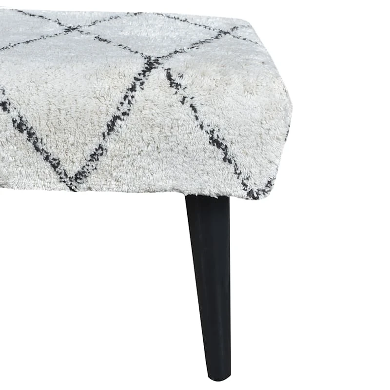 Found & Fable Zuri Cream & Black Tufted Bench 7 Found & Fable Zuri Cream & Black Tufted Bench - Image 5