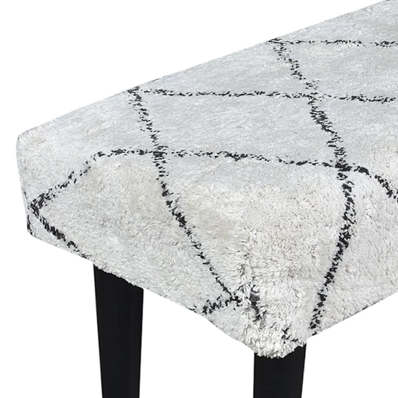 Found & Fable Zuri Cream & Black Tufted Bench 9 Found & Fable Zuri Cream & Black Tufted Bench - Image 7