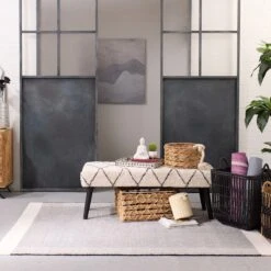 Found & Fable Zuri Cream & Black Tufted Bench 21 Found & Fable Zuri Cream & Black Tufted Bench -Accent Furniture Shop found fable zuri cream black tufted bench 8