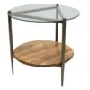 Glass Top Wood Shelf Side Table -Accent Furniture Shop glass top wood shelf side table