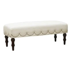 Grace Mitchell Ellery Bench With Scalloped Nailheads -Accent Furniture Shop grace mitchell ellery bench with scalloped nailheads 2
