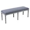 Heritage Dark Grey Linen Bench -Accent Furniture Shop heritage dark grey linen bench