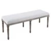 Heritage Light Grey Linen Bench 1 Heritage Light Grey Linen Bench -Accent Furniture Shop heritage light grey linen bench