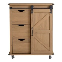 Honeybloom 3-Drawer Jacob Sliding Barn Door Cabinet, Brown 6 Honeybloom 3-Drawer Jacob Sliding Barn Door Cabinet, Brown -Accent Furniture Shop honeybloom 3 drawer jacob sliding barn door cabinet brown 1