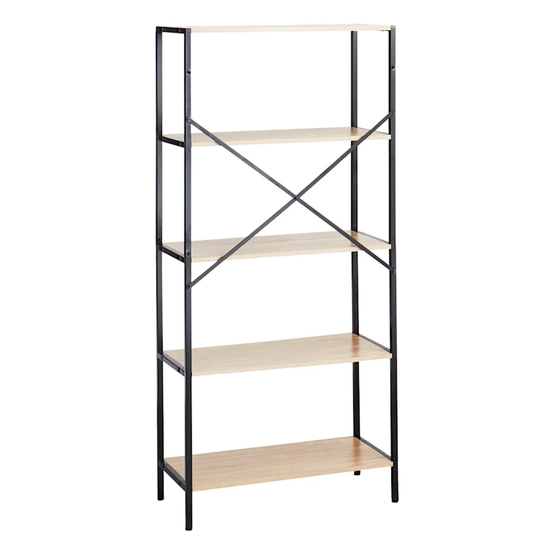 Honeybloom 4-Tier Burnaby Wood & Metal Shelf 4 Honeybloom 4-Tier Burnaby Wood & Metal Shelf - Image 2