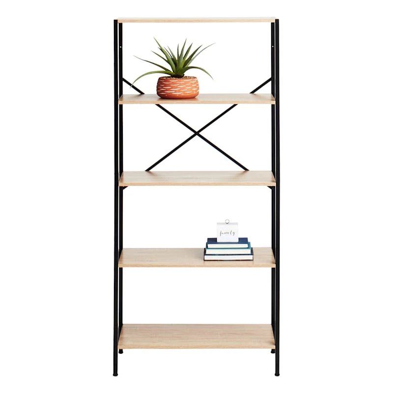 Honeybloom 4-Tier Burnaby Wood & Metal Shelf 5 Honeybloom 4-Tier Burnaby Wood & Metal Shelf - Image 3