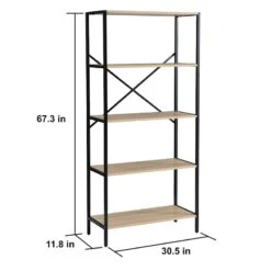 Honeybloom 4-Tier Burnaby Wood & Metal Shelf 13 Honeybloom 4-Tier Burnaby Wood & Metal Shelf -Accent Furniture Shop honeybloom 4 tier burnaby wood metal shelf 3
