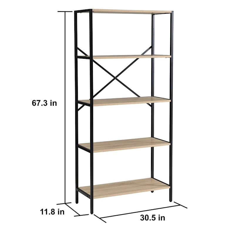 Honeybloom 4-Tier Burnaby Wood & Metal Shelf 6 Honeybloom 4-Tier Burnaby Wood & Metal Shelf - Image 4