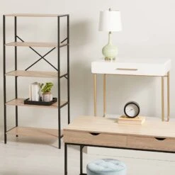 Honeybloom 4-Tier Burnaby Wood & Metal Shelf 15 Honeybloom 4-Tier Burnaby Wood & Metal Shelf -Accent Furniture Shop honeybloom 4 tier burnaby wood metal shelf 5