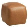 Honeybloom Beau Faux Leather Ottoman, Cognac -Accent Furniture Shop honeybloom beau faux leather ottoman cognac