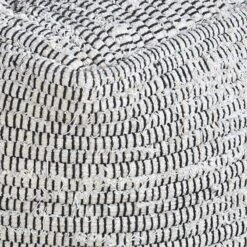 Honeybloom Black & Cream Pouf -Accent Furniture Shop honeybloom black cream pouf 2