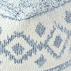 Honeybloom Blue & Cream Pouf -Accent Furniture Shop honeybloom blue cream pouf 2