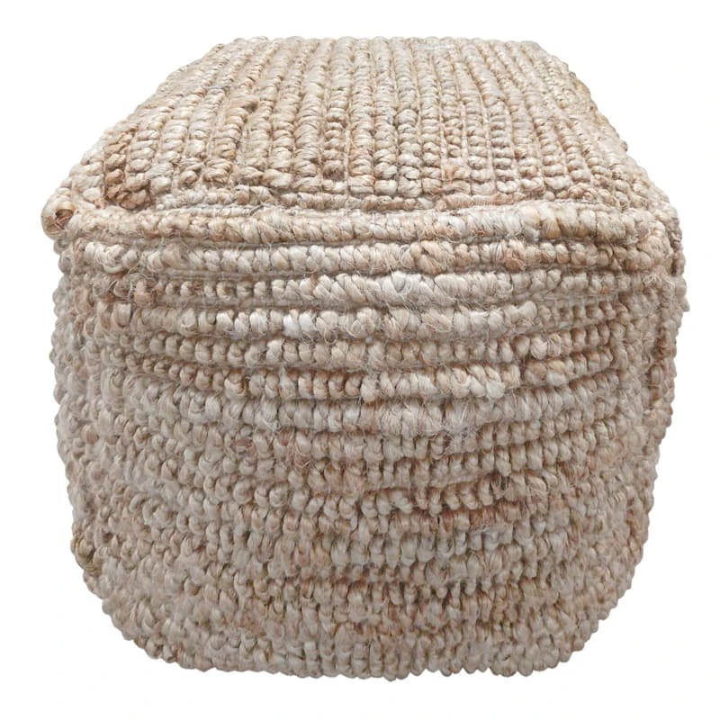 Honeybloom Caleb Jute Square Pouf 3 Honeybloom Caleb Jute Square Pouf