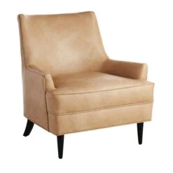 Honeybloom Colton Armchair Faux Leather Buff