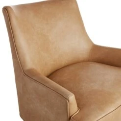 Honeybloom Colton Armchair Faux Leather Buff -Accent Furniture Shop honeybloom colton armchair faux leather buff 3