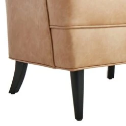 Honeybloom Colton Armchair Faux Leather Buff -Accent Furniture Shop honeybloom colton armchair faux leather buff 4