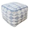 Honeybloom Diana Blue & White Diamond Patterned Pouf