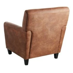 Honeybloom Dylan Brown Faux Leather Armchair -Accent Furniture Shop honeybloom dylan brown faux leather armchair 2