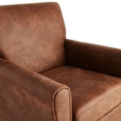 Honeybloom Dylan Brown Faux Leather Armchair -Accent Furniture Shop honeybloom dylan brown faux leather armchair 3