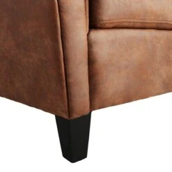 Honeybloom Dylan Brown Faux Leather Armchair -Accent Furniture Shop honeybloom dylan brown faux leather armchair 4