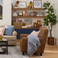 Honeybloom Dylan Brown Faux Leather Armchair -Accent Furniture Shop honeybloom dylan brown faux leather armchair 5