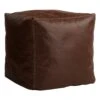Honeybloom Faux Leather Brown Pouf With Baseball Stitch 2 Honeybloom Faux Leather Brown Pouf With Baseball Stitch -Accent Furniture Shop honeybloom faux leather brown pouf with baseball stitch