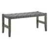 Honeybloom Faux Leather Dark Grey Strap Bench -Accent Furniture Shop honeybloom faux leather dark grey strap bench