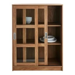 Honeybloom Fullerton 3-Shelf Sliding Door Cabinet -Accent Furniture Shop honeybloom fullerton 3 shelf sliding door cabinet 3