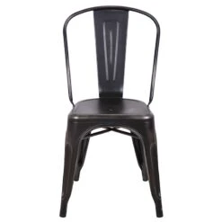 Honeybloom Idris Black Metal Dining Chair -Accent Furniture Shop honeybloom idris black metal dining chair 1
