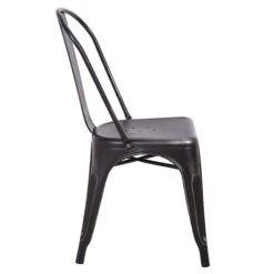 Honeybloom Idris Black Metal Dining Chair -Accent Furniture Shop honeybloom idris black metal dining chair 2