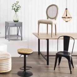 Honeybloom Idris Black Metal Dining Chair -Accent Furniture Shop honeybloom idris black metal dining chair 6