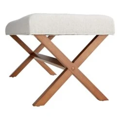 Honeybloom Jordan Chenille Bench, Ivory -Accent Furniture Shop honeybloom jordan chenille bench ivory 2