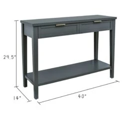Honeybloom Redmond 2-Drawer Console Table, Grey -Accent Furniture Shop honeybloom redmond 2 drawer console table grey 4