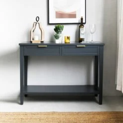 Honeybloom Redmond 2-Drawer Console Table, Grey -Accent Furniture Shop honeybloom redmond 2 drawer console table grey 6