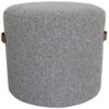 Honeybloom Rica Textured Pouf With Faux Leather Handles, Grey -Accent Furniture Shop honeybloom rica textured pouf with faux leather handles grey