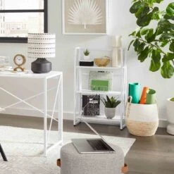 Honeybloom Rica Textured Pouf With Faux Leather Handles, Grey -Accent Furniture Shop honeybloom rica textured pouf with faux leather handles grey 3