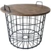 Honeybloom Round Wire Basket Table With Removable Wood Top 2 Honeybloom Round Wire Basket Table With Removable Wood Top -Accent Furniture Shop honeybloom round wire basket table with removable wood top