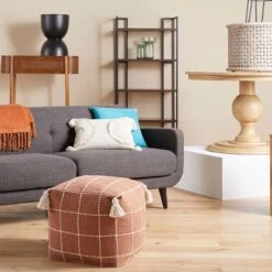 Honeybloom Shiva Brown Woven Pouf -Accent Furniture Shop honeybloom shiva brown woven pouf 2