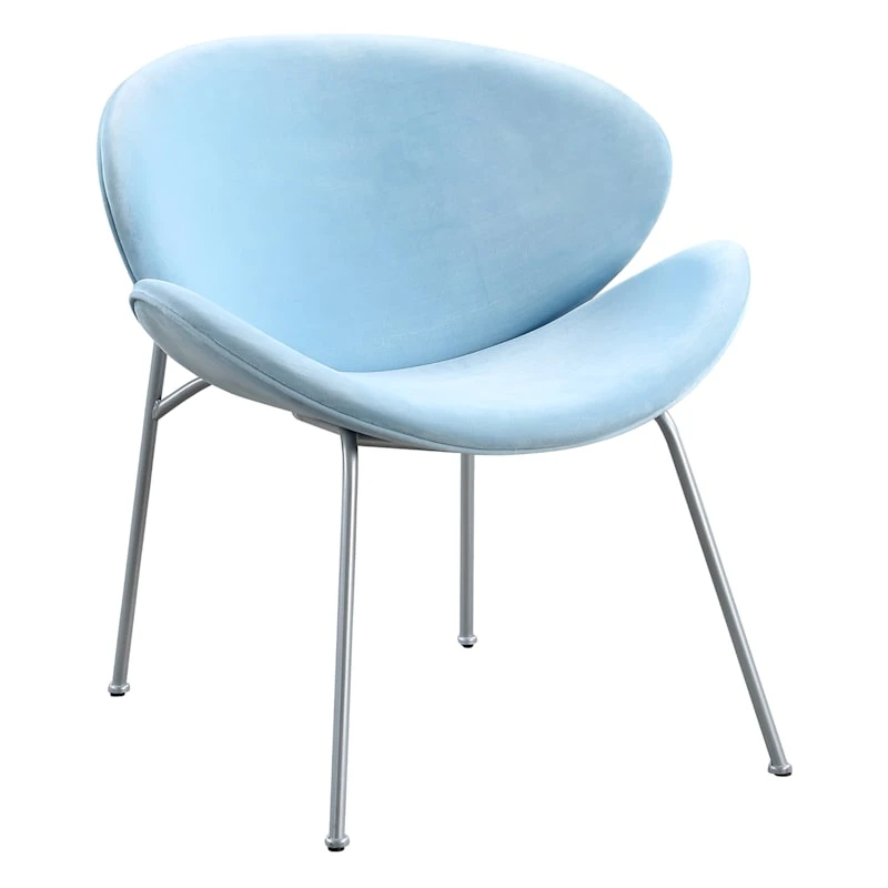 Jagger Accent Chair With Silver Metal Legs, Blue 3 Jagger Accent Chair With Silver Metal Legs, Blue