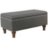 Jasmine Charcoal Grey Upholstered Storage Bench With Nail Heads 1 Jasmine Charcoal Grey Upholstered Storage Bench With Nail Heads -Accent Furniture Shop jasmine charcoal grey upholstered storage bench with nail heads
