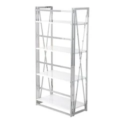Laila Ali Astrid Chrome Bookshelf -Accent Furniture Shop laila ali astrid chrome bookshelf 2
