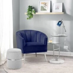Laila Ali Avani Blue Velvet Accent Chair -Accent Furniture Shop laila ali avani blue velvet accent chair 8