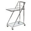 Laila Ali Glass & Steel Bar Cart -Accent Furniture Shop laila ali glass steel bar cart