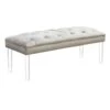 Laila Ali Grey Tufted Acrylic Leg Bench -Accent Furniture Shop laila ali grey tufted acrylic leg bench